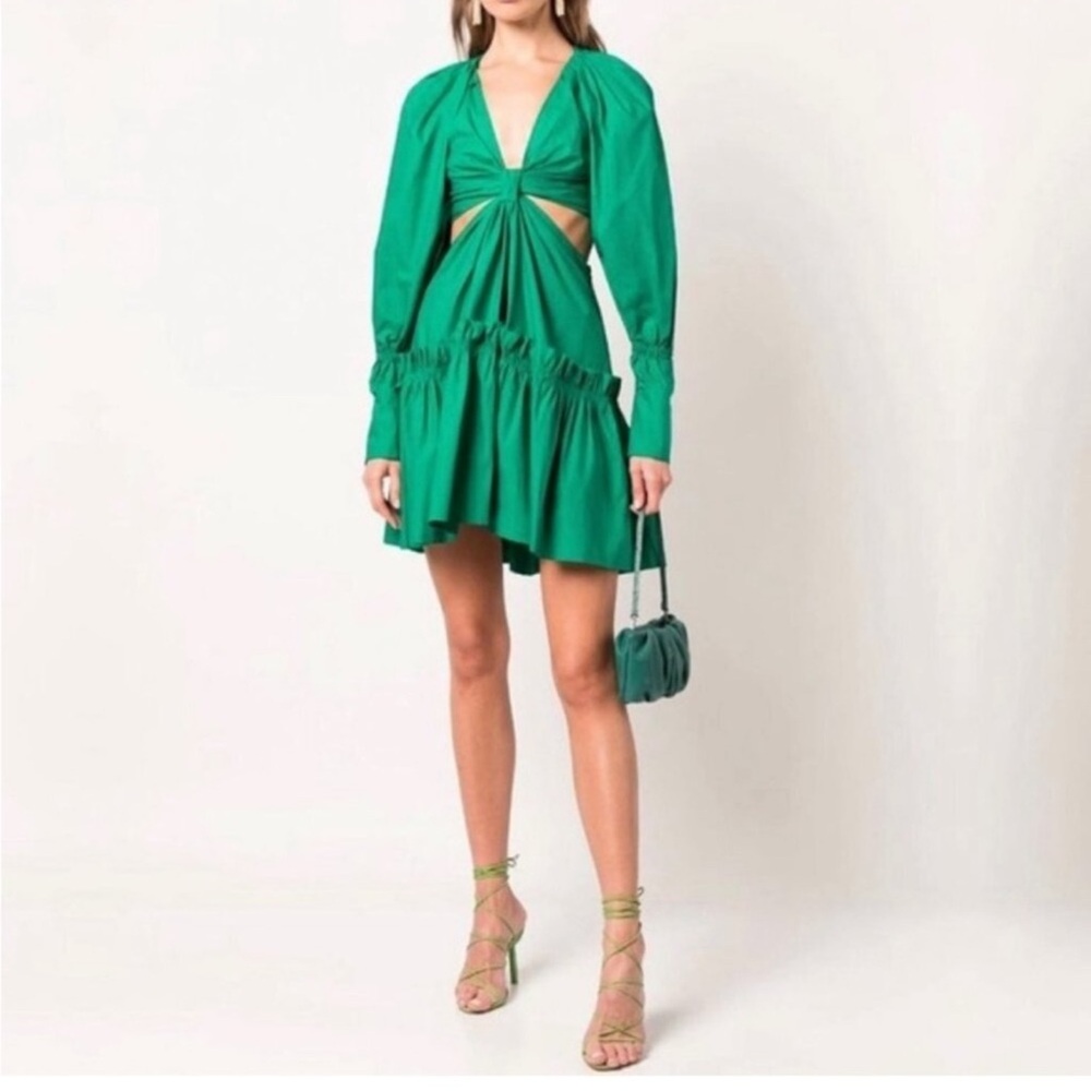 Jason Wu Vibrant Green Long Sleeve Dress